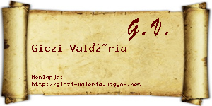 Giczi Valéria névjegykártya