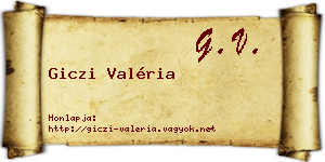 Giczi Valéria névjegykártya